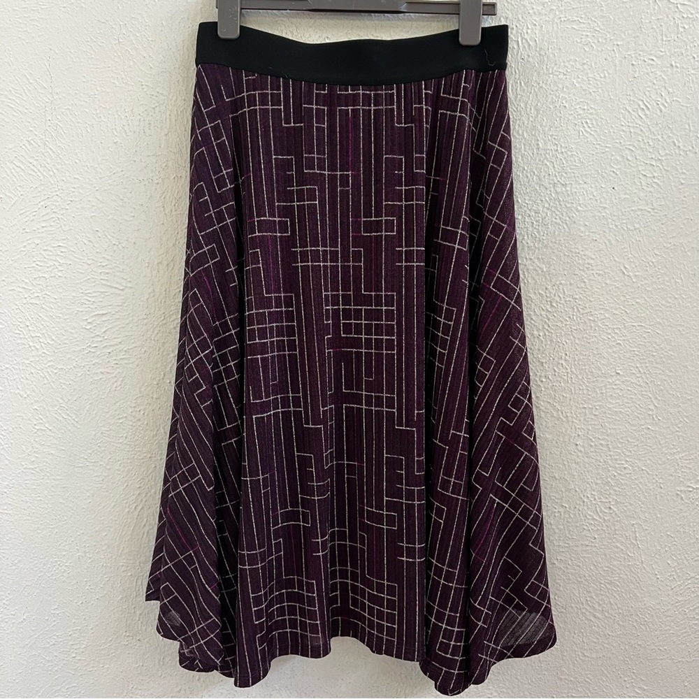 Calvin Klein purple geo print flowy midi skirt